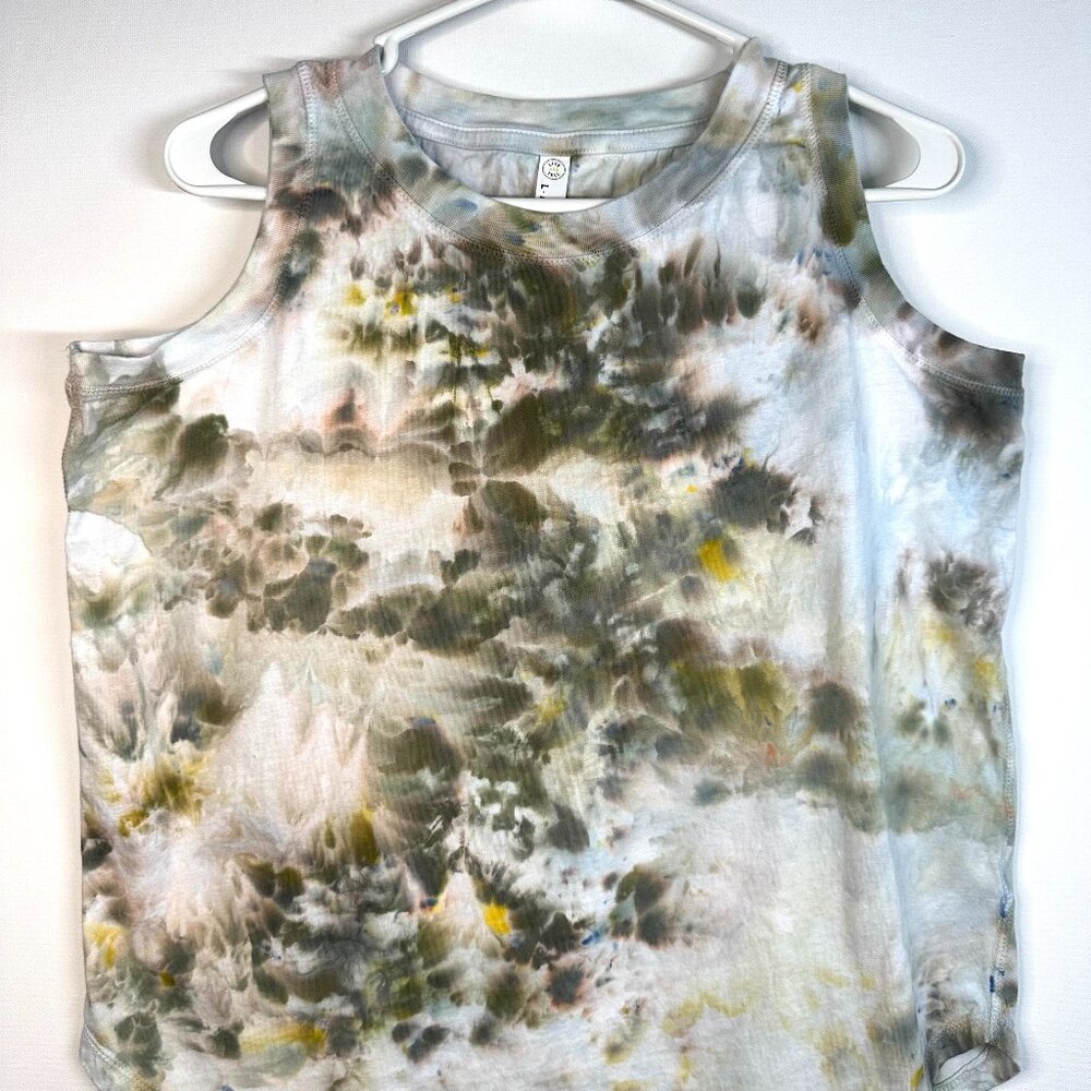 Boho ice dyed women's tank top
